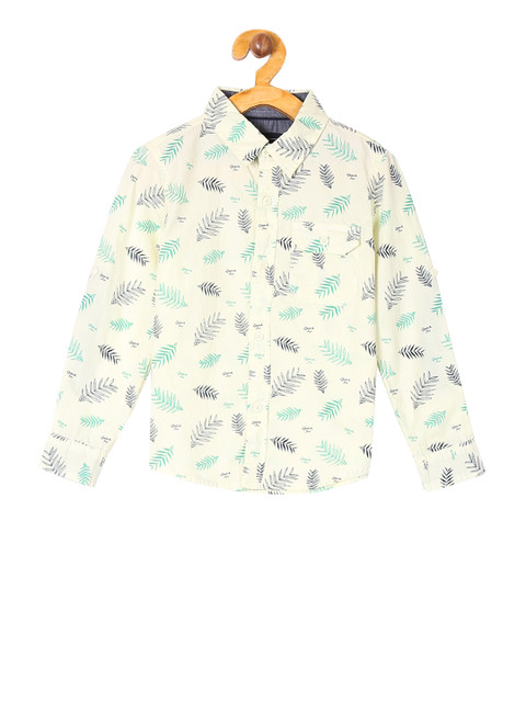 

Cherokee Boys Yellow & Green Regular Fit Printed Casual Shirt