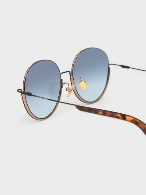 

CHARLES & KEITH Women RoundSunglasses, Black