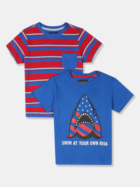 

Cherokee Boys Assorted Pack Of 2 Printed Round Neck T-shirt