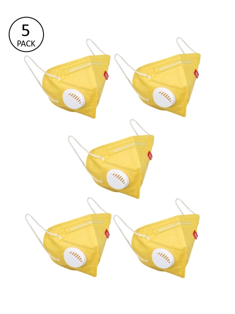 

Swiss Design Unisex 5Pcs 5Ply Protective Outdoor Face Masks, Yellow