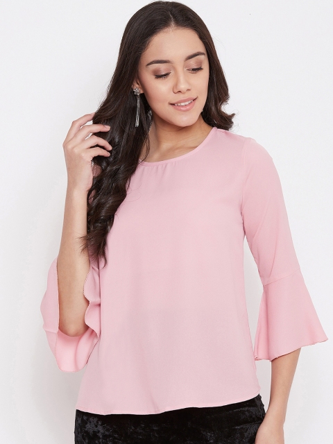 

One of a Kind Women Pink Solid Top