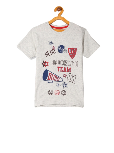 

Cherokee Boys Grey Printed Round Neck T-shirt