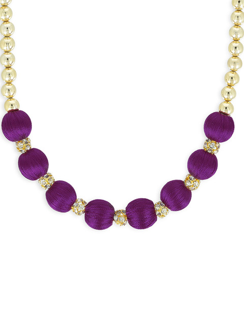 

AKSHARA Girls Purple & Gold-Toned Handcrafted Necklace
