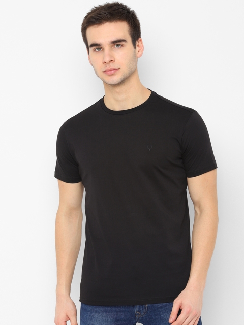 

Allen Solly Men Black Solid Round Neck T-shirt