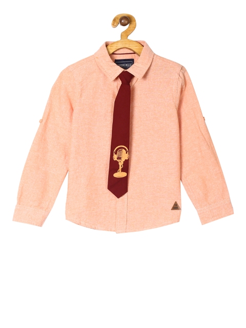 

Cherokee Boys Orange Regular Fit Solid Casual Shirt
