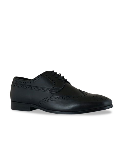 

Kenneth Cole Men Black Solid Leather Formal Brogues