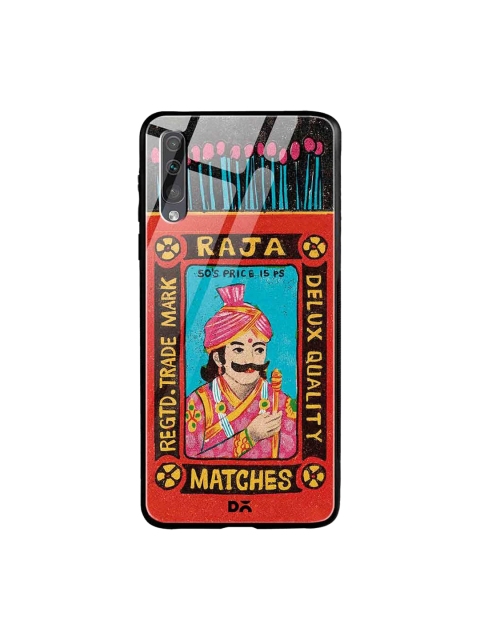 

DailyObjects Black & Red Raja Matchbox Samsung Galaxy A70 Glass Case