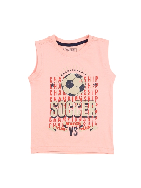 

Cherokee Boys Pink Printed Round Neck T-shirt