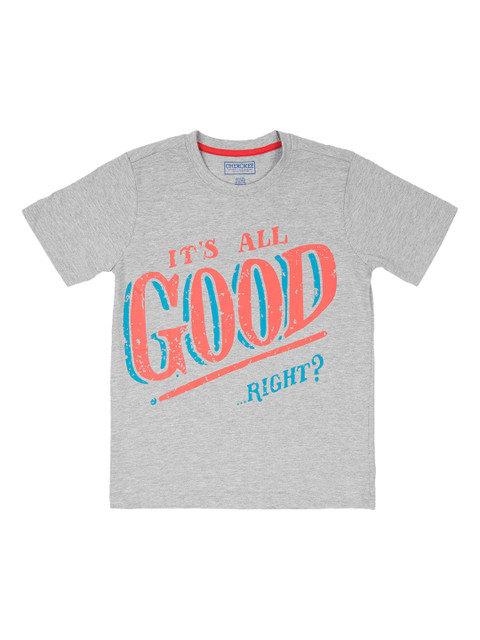 

Cherokee Boys Grey Printed Round Neck T-shirt