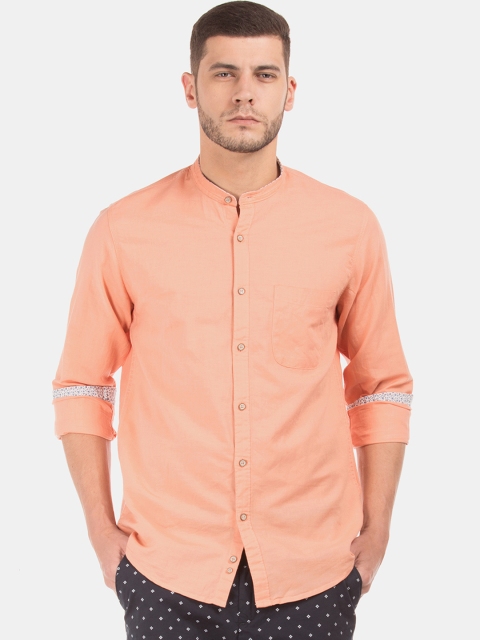 

Cherokee Men Orange Regular Fit Solid Casual Shirt
