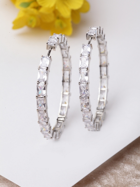 

DUGRISTYLE Silver-Plated Circular Hoop Earrings