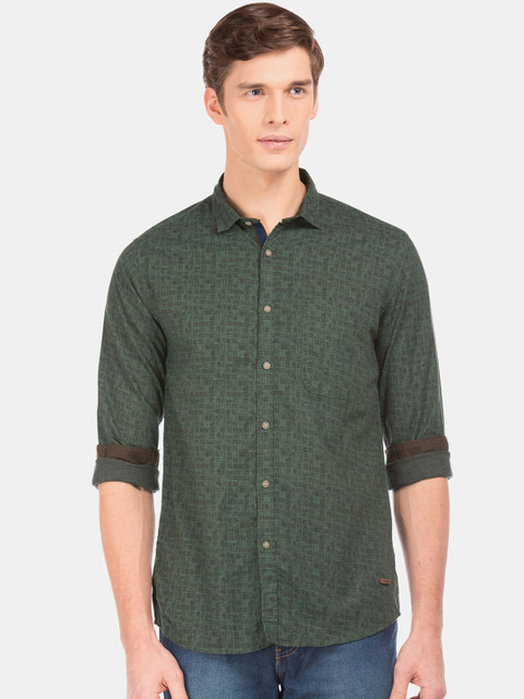 

Cherokee Men Green Regular Fit Printed Casual Shirt