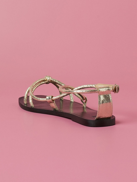 

H&M Women Gold-Toned Sandals