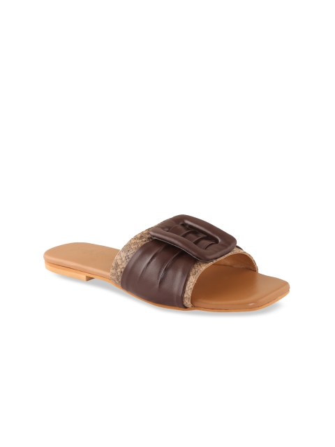 

Siendo Desi Women Brown Solid Open Toe Flats