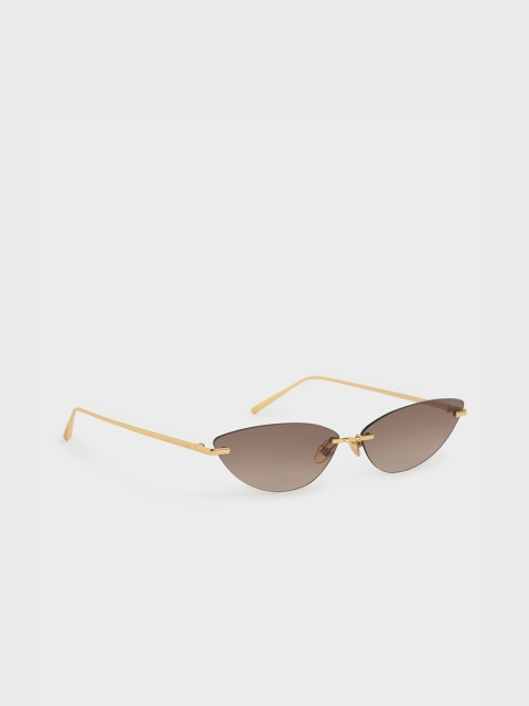 

CHARLES & KEITH Women Cateye Sunglasses CK3-91280375, Brown