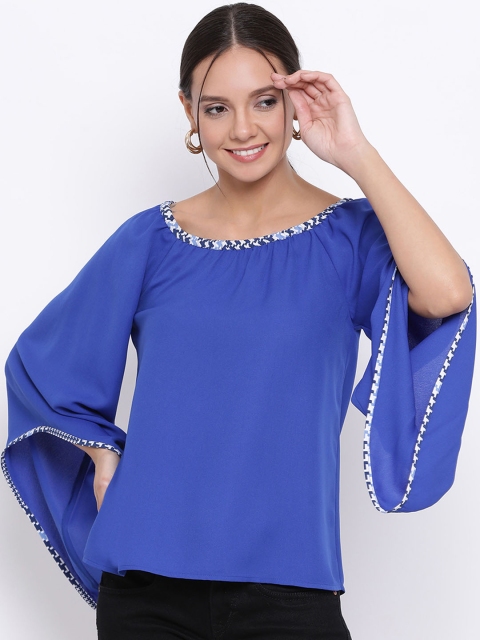 

ALL WAYS YOU Women Blue Solid Top