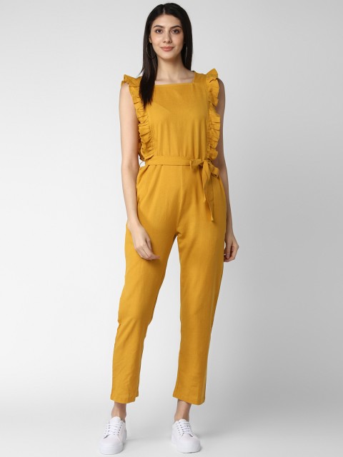 

StyleStone Women Mustard Yellow Solid Basic Jumpsuit