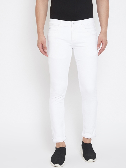 

American Archer Men White Skinny Fit Low-Rise Clean Look Stretchable Jeans