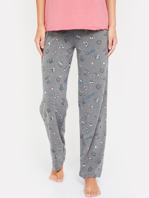 

Ginger by Lifestyle Women Grey Melange Printed Lounge Pants 8907362723801