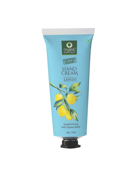 

Organic Harvest Hand Cream Lemon Nourish & Purify with Cupuacu Butter 50 gm, Green