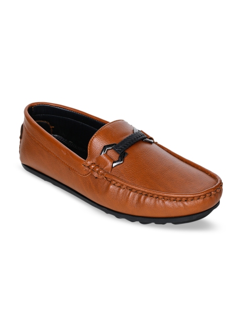 

Bruno Manetti Men Tan Brown Solid Leather Loafers