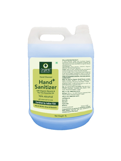 

Organic Harvest Instant Anti - Bacterial Liquid Hand Sanitizer 5 L, Green