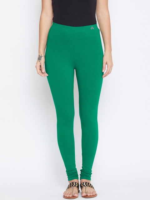 

ALIZA Women Green Solid Churidar-Length Leggings