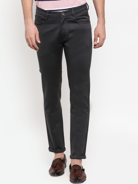 

Rodamo Men Grey Solid Regular Trousers