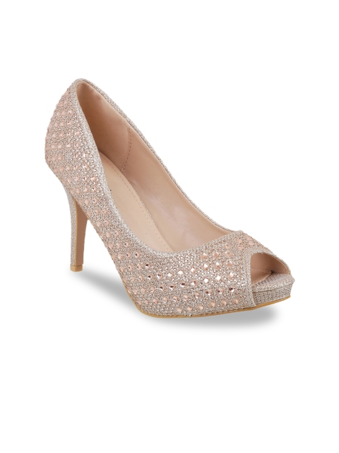 

Metro Women Gold-Toned Solid Peep Toes