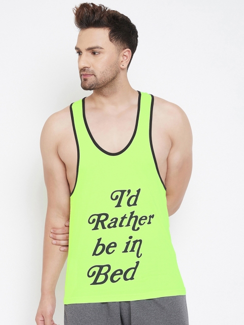 

FUGAZEE Men Fluorescent Green Printed Racerback T-shirt
