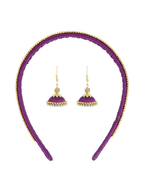 

AKSHARA Purple Beaded Hair Accessory Set