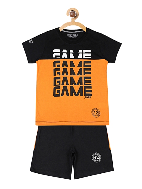 

Monte Carlo Boys Mustard Yellow & Black Printed Top with Shorts