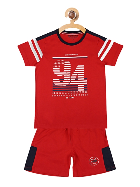 

Monte Carlo Boys Red & White Printed Top with Shorts