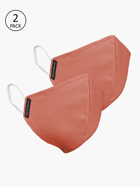 

Dennison Unisex Orange Pack Of 2 2-Ply Water & Stain Repellent Reusable Cloth Masks