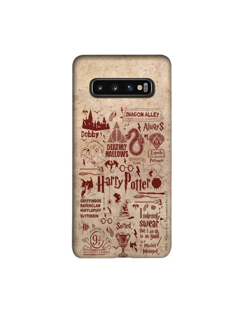 

macmerise Beige & Red Harry Potter Infographic Sublime Samsung Galaxy S10 Back Case