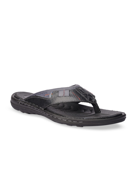 

Buckaroo Men Black Textured EDWARD Leather Comfort Sandals