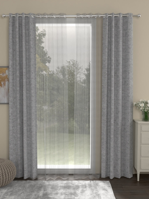 

ROSARA HOME Grey Set of 4 Door Curtains