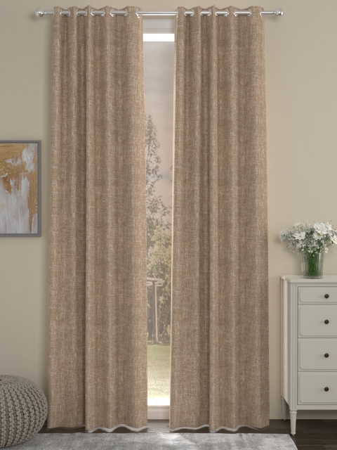 

ROSARA HOME Beige Set of 2 Long Door Curtains