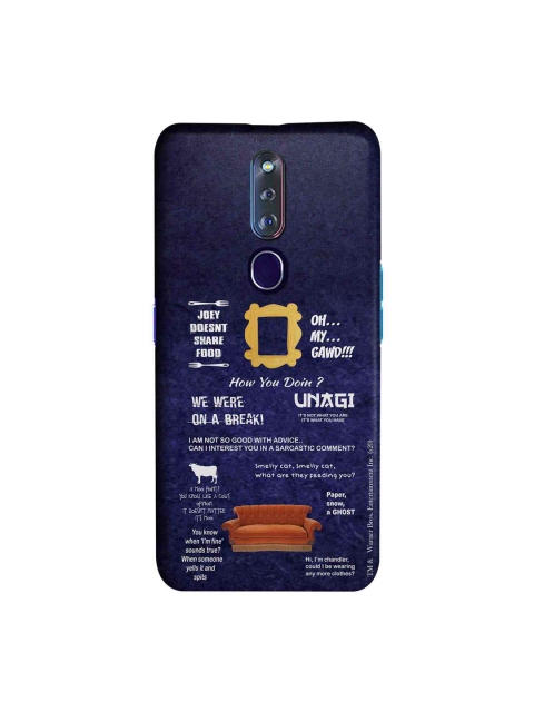 

macmerise Navy Blue & White Friends Essentials Print Oppo F11 Pro Case
