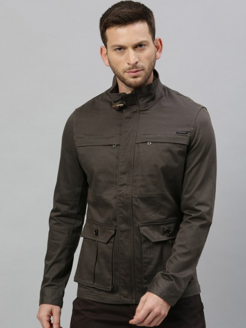 

RARE RABBIT Men Olive Green Solid Insulator Tailored Jacket