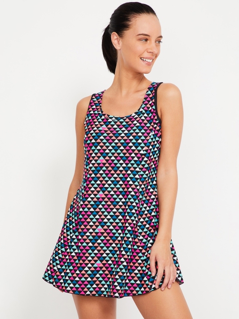 

Kappa Women Black & Pink Printed Swimming Dress 8907362842717