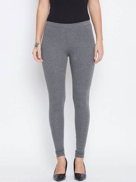 

ALIZA Women Grey Solid Churidar-Length Leggings