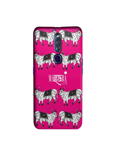 

macmerise Pink & White Masaba Lite Cow Print Oppo F11 Pro Case