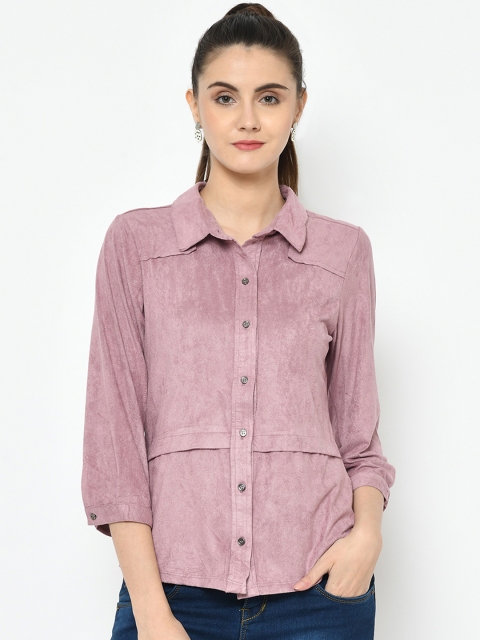 

Latin Quarters Women Pink Solid Shirt Style Top