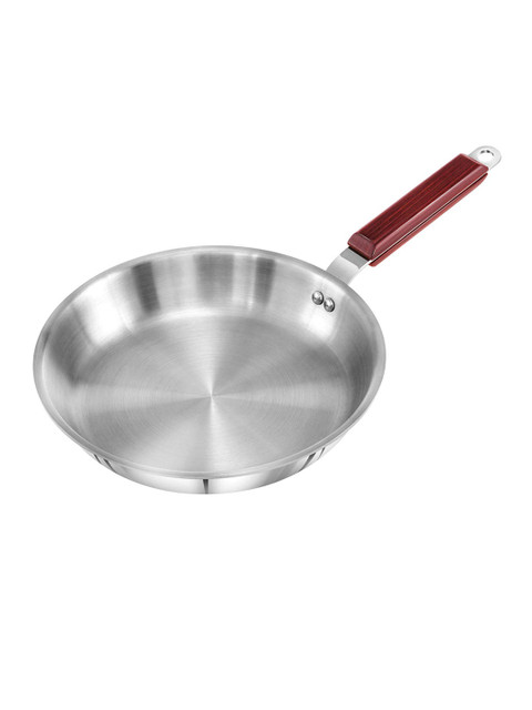 

Hawkins Silver-Toned & Red Triply 3 mm Extra-Thick Stainless Steel Frying Pan