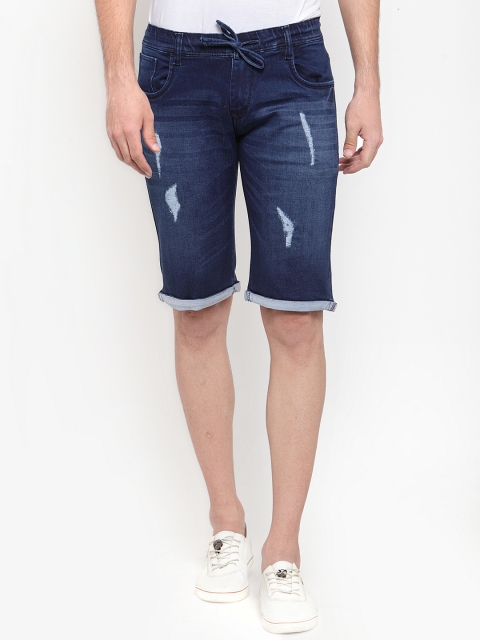 

Rodamo Men Blue Washed Slim Fit Denim Shorts