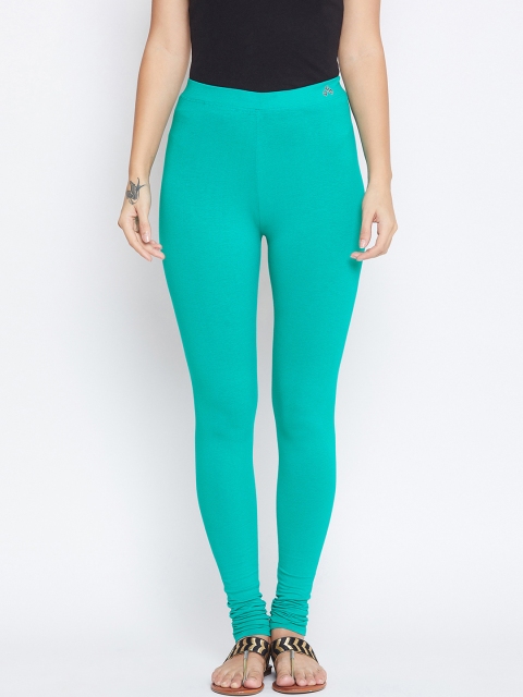 

ALIZA Women Green Solid Churidar-Length Leggings