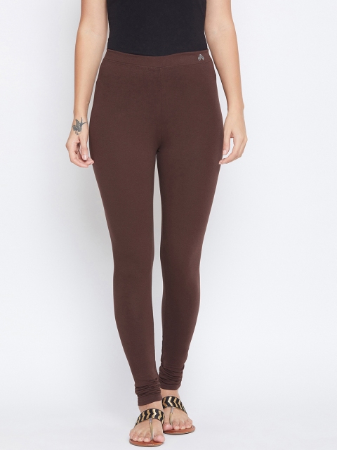 

ALIZA Women Coffee Brown Solid Churidar-Length Leggings