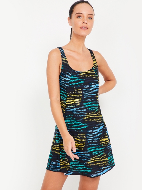 

Kappa Women Black & Blue Printed Swimming Dress 8907362842656