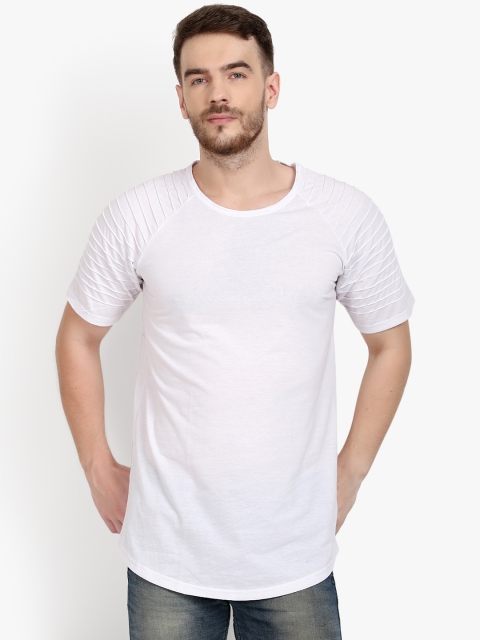 

PAUSE SPORT Men White Slim Fit Solid Round Neck T-shirt